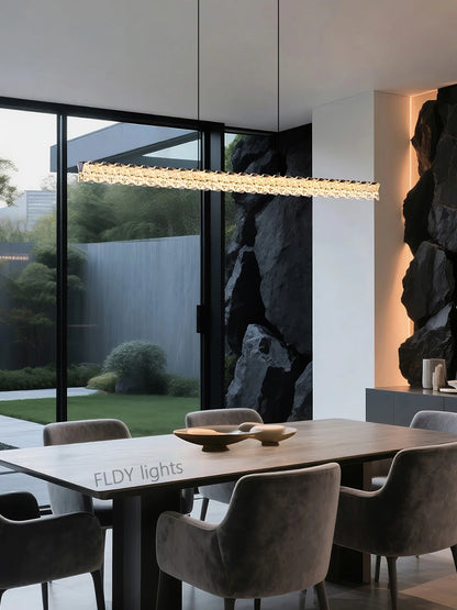 Modern island dining table pendant lights Italian light luxury long strip dining room island bar chandelier Kitchen pendant lamp