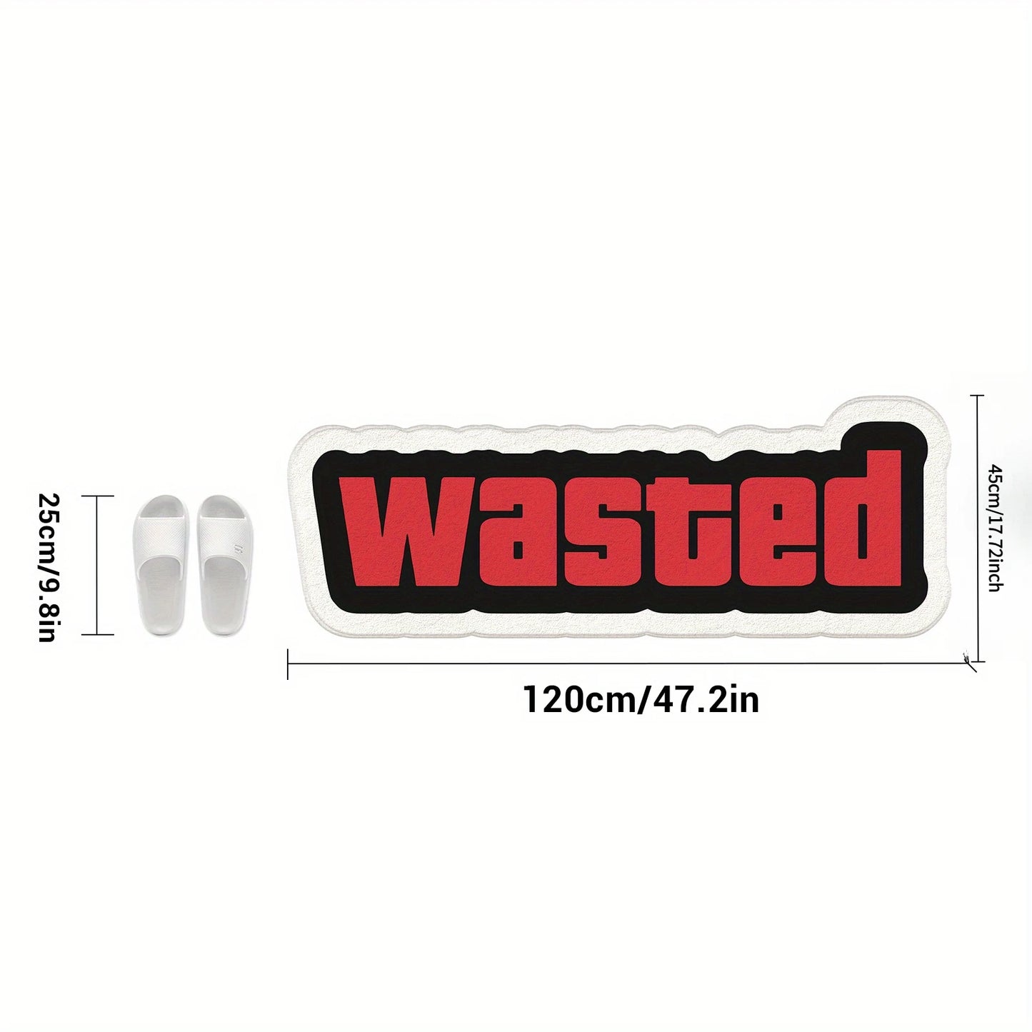 VIKAMA GTA Wasted Printed Bedside Runner Rug, Non-Slip Soft Plush Floor Mat, Trendy Game Theme Bedroom Hallway Carpet