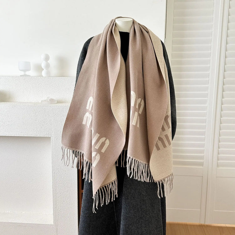 Women's  2025 Brand New Winter Thick Warm Cashmere Pashmina Wrap Scarf Fashion Travel Scarves With Tassel Daily Neck Wear