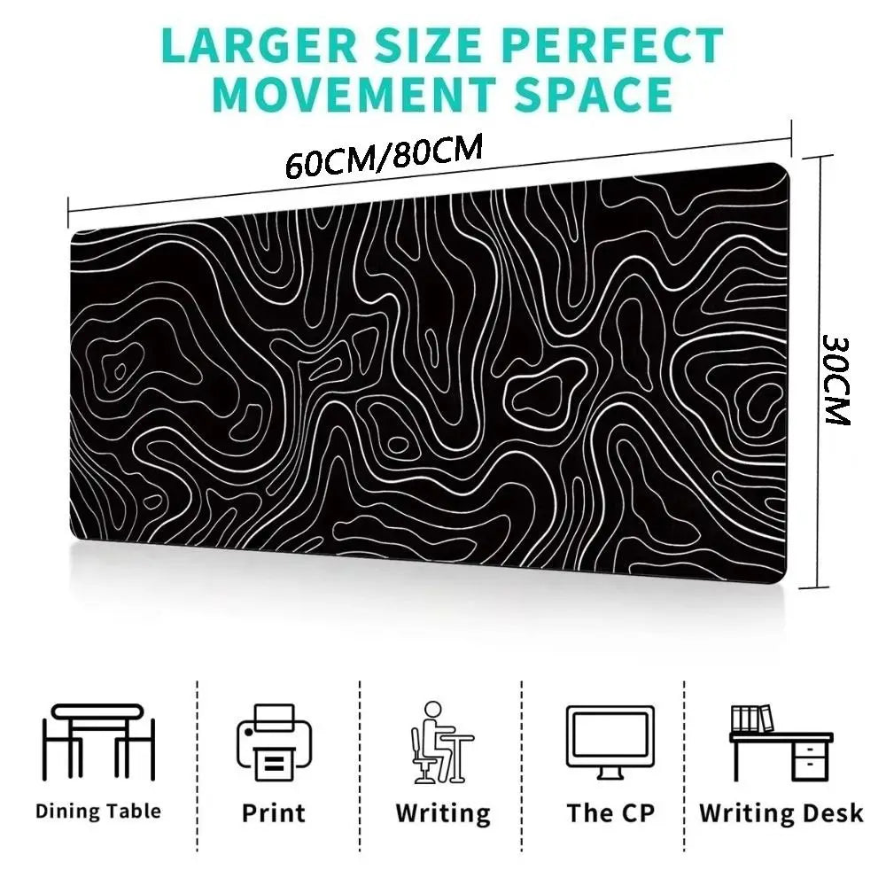 Professional Gaming Topographic Shape Gaming Mouse Pad Anti-Slip Wear-Resistant Keyboard Pad Office Keyboard Desk Mat Office Use