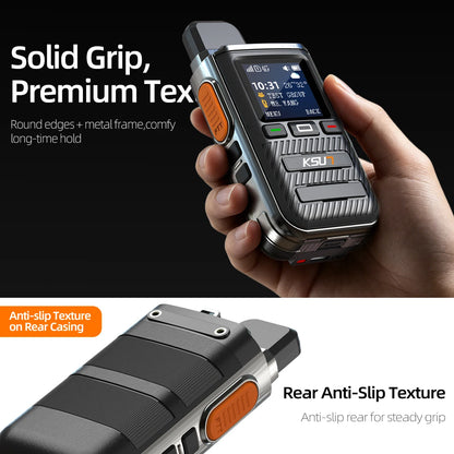 KSUN CT22 Heavy-Duty Public Walkie-Talkie Metal Electroplated Body 1.44" HD Screen 2W Output Fast Charge GPS+Weather