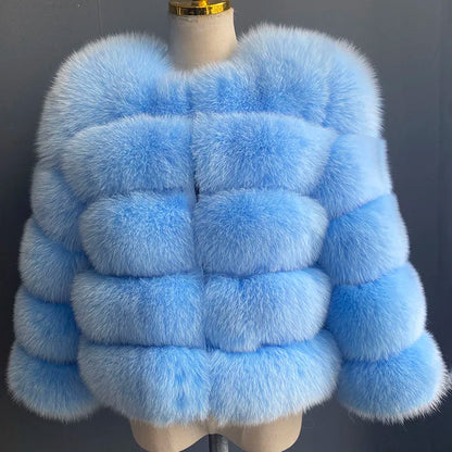 Women's Fur Coat Fox Fur Jackets for Women Clothing Natural Real Fox Fur Jacket Coats for Women Fur Jacket in Promotion