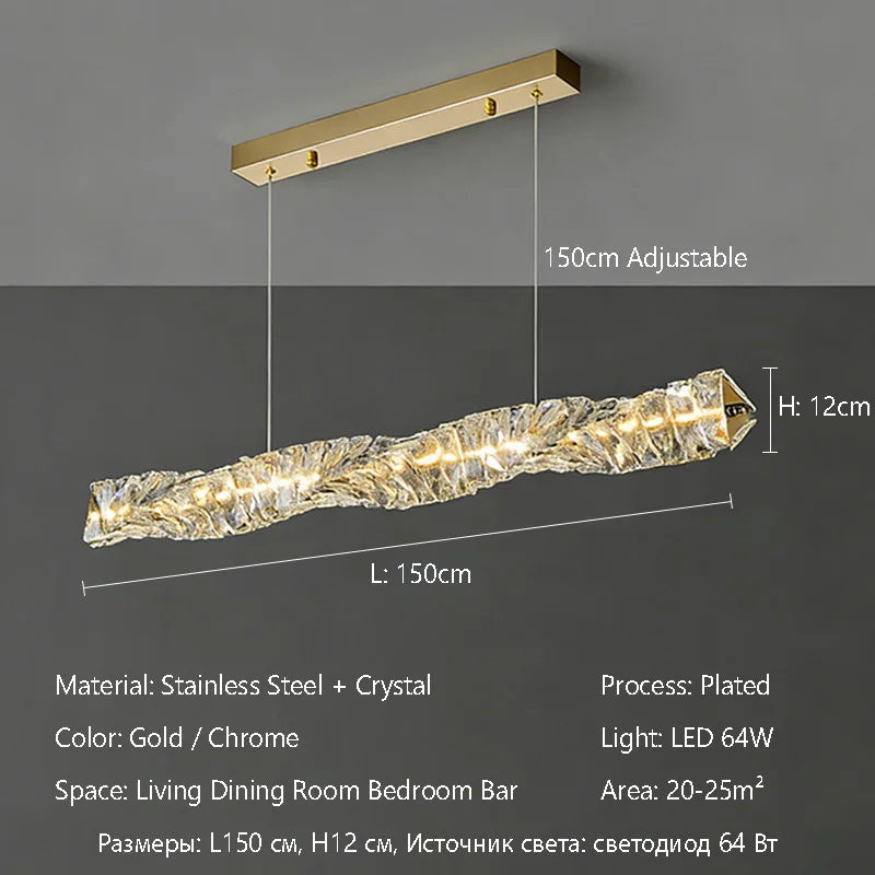 Luxury K9 Crystal Chandelier Dimmable Ceiling LED Pendant Lights Home Living Room Bedroom Indoor Atmosphere Decorative Lighting