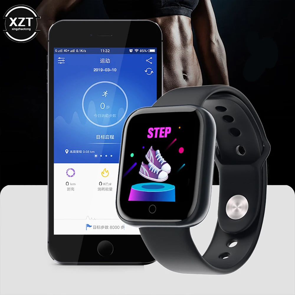 Y68 Color Screen Pedometers Sport Watches Bracelets D20 Heart Rate Blood Pressure Fitness Smart Wristband For Children Men Women