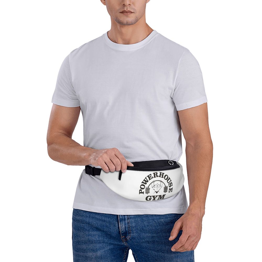 Powerhouse Gym Fanny Bag Custom Bodybuilders Fitness Crossbody Waist Pack Men Women Cycling Camping Phone Money Pouch