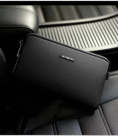 Leather Wallet FL-V1 Men Business Clutch Bag Smart Fingerprint Lock Security Anti Theft Handbag Black Safety Men Wallet сумка 가방