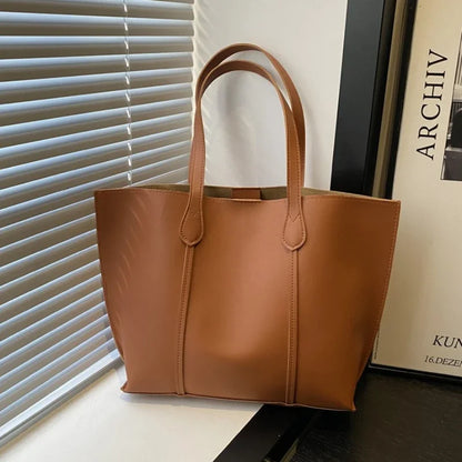 Retro Faux Leather Shoulder Bag, Large Capacity Office Commuter Handbag,Top Handle Purse Durable Work Laptop Tote Bags for Women