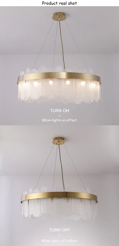 Modern Luxury Lustre Crystal Chandelier Living Room Ceiling Lights Dining Room LED Chandeliers Villa Gold Crystal Pendant Lamp