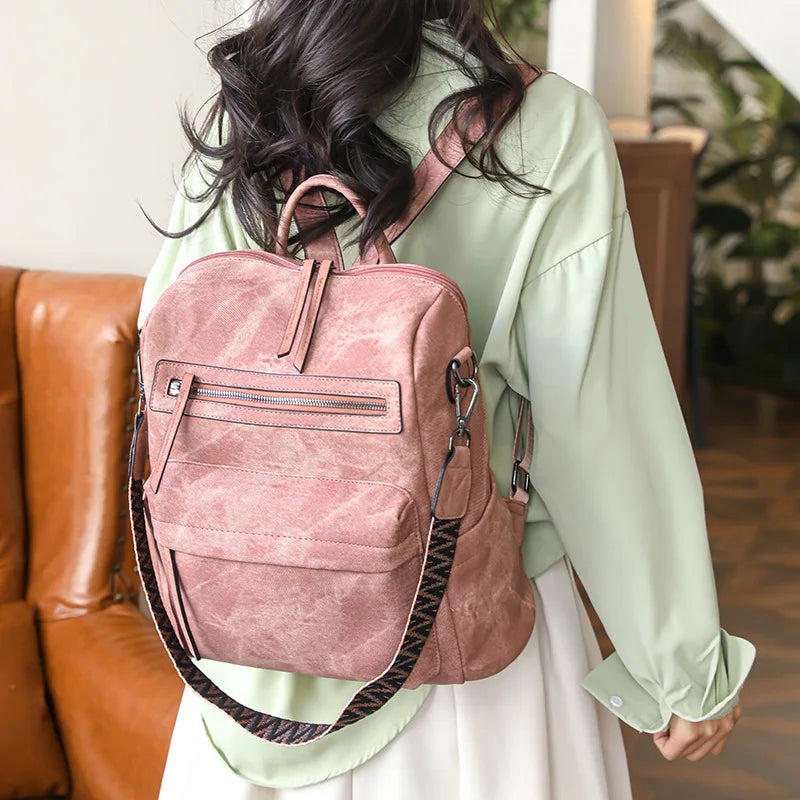 Trendy Women's Backpack Soft Leather Versatile Shoulder Crossbody Bag Large Capacity Travel Backpack Designer Luxury Storage Bag