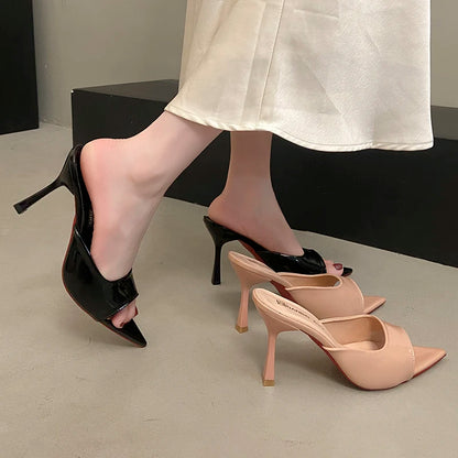 NEW Pointed Toe High Heels Sandals for Women Beautiful Korean Style Summer Shoes Rubber Sole Luxury Sensation