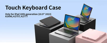 Backlit Keyboard Case with Trackpad & 360° Swivel for iPad 10th/11th Gen (A16), iPad Air 4th/5th Gen, and iPad Pro 11 (All Model