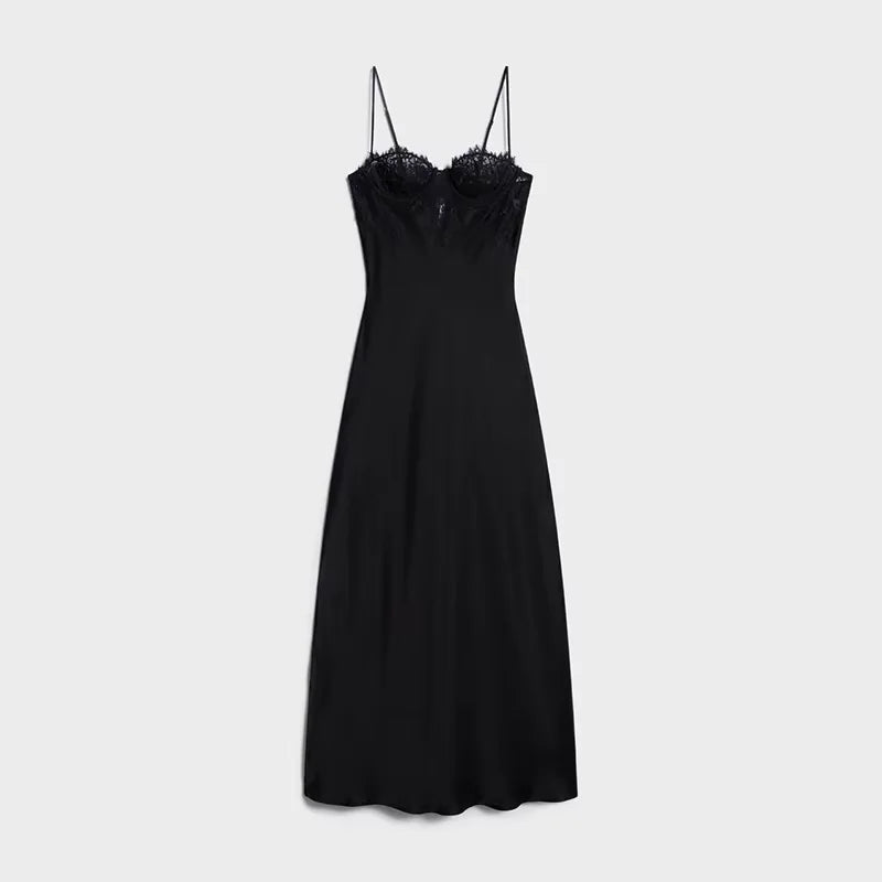 Sexy Women's Dress Halter Sleeveless Lace Patchwork Slim Dresses Female 2026 Summer Party Evening Fashion Elegant Lady Outfit