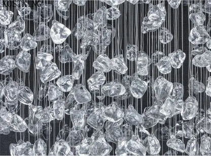 Crystal Stone Hanging Lamp Large Luxury Led Chandelier Staircase Living Room Light Fixture Long Hallway Lobby Indoor Home Lustre
