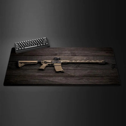 Large Gun Gaming Mouse Pad 900×400 Non-Slip Rubber Stitched Edges Desk Mat 3D Cool Gun Pattern Keyboard Pad Gaming Accessories