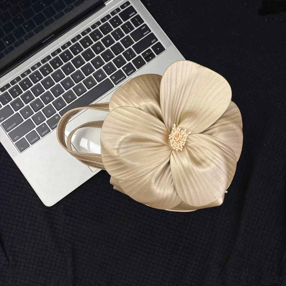 Innovative Chinese-Style Floral Bucket Bag Drawstring French Mini Tote Bag Flower Bucket Purse Women Luxury Designer Handbags
