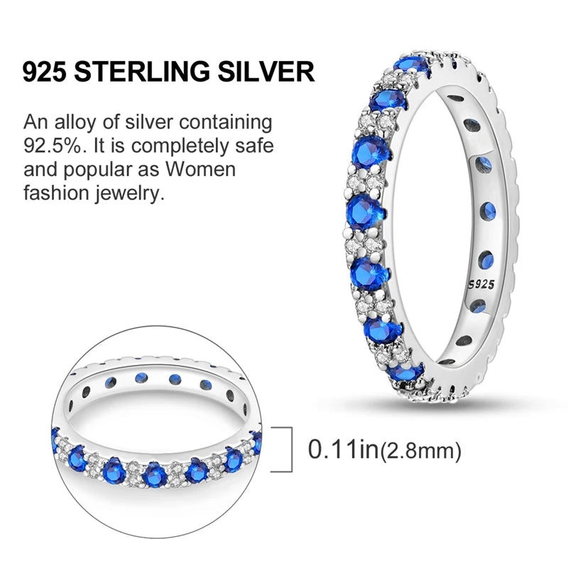 2026 New 925 Sterling Silver Rings Zircon Sparkling CZ Rings Rings For Women Original Wedding Fine Jewelry Accessories Gifts