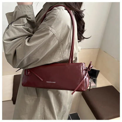 New Solid Color Women's Handbag Soft Pu with Knot Shoulder Bag Underarm Bag Lady Designer Bags Luxury Bolsa Feminina handbags