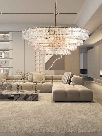Glass Chandeliers Lights 2026 Classic Round Hanging Lamps for Ceiling Home Decoration Lighting Gold Lustres Lamparas De Teto
