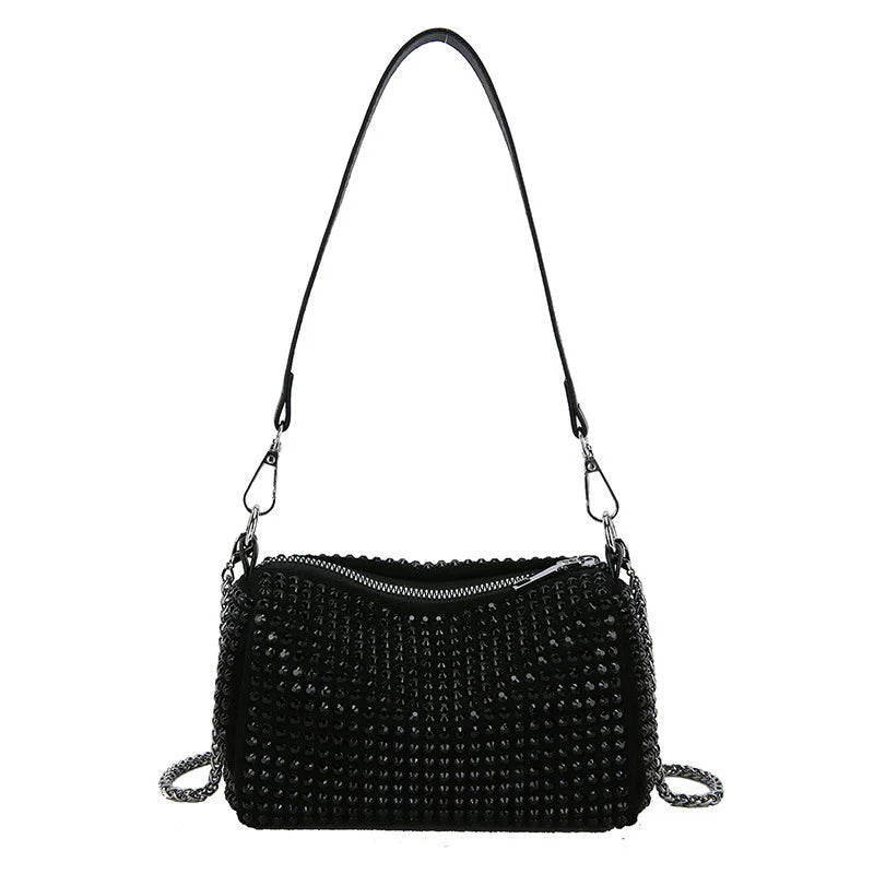 Luxury Bright Rhinestone Shoulder Bag Ins Style Crossbody Bag Fashionable Versatile Handbag Armpit Bags For Women Girls Gift