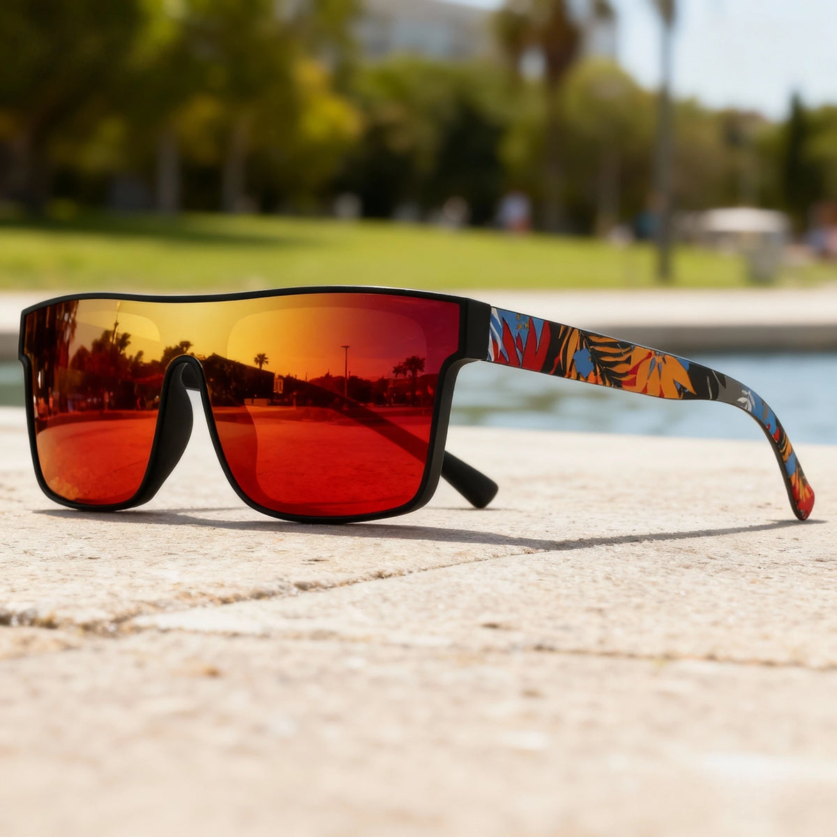 2PCS Classic Fashion Square Sunglasses - Patterned Temples, UV400 Unisex for Cycling, Running & Travel