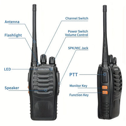 ALERVITES AT-888S 430-440MHz Walkie Talkie Wireless Frequency Copy Noise Reduction Encrypted Calls Mini Ham Radio