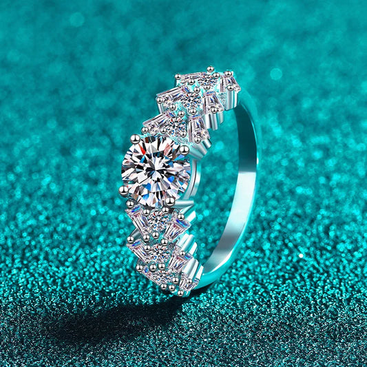 Women's PT950 Platinum 1CT Moissanite Ring - Rectangular Bevel Style, Luxury Gorgeous, High-End Festival Gift & Unique