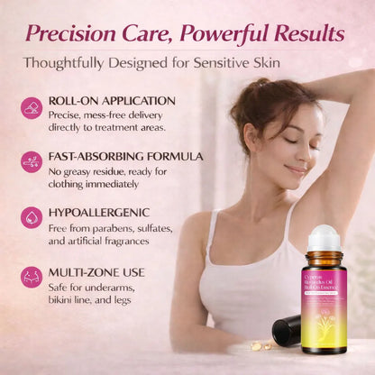 Cyperus Rotundus Oil Roll On, Natural Cyprus Cypress Rotundus Oil for Hair Removal, Reduces Unwanted Hair Growth, Soothes Skin