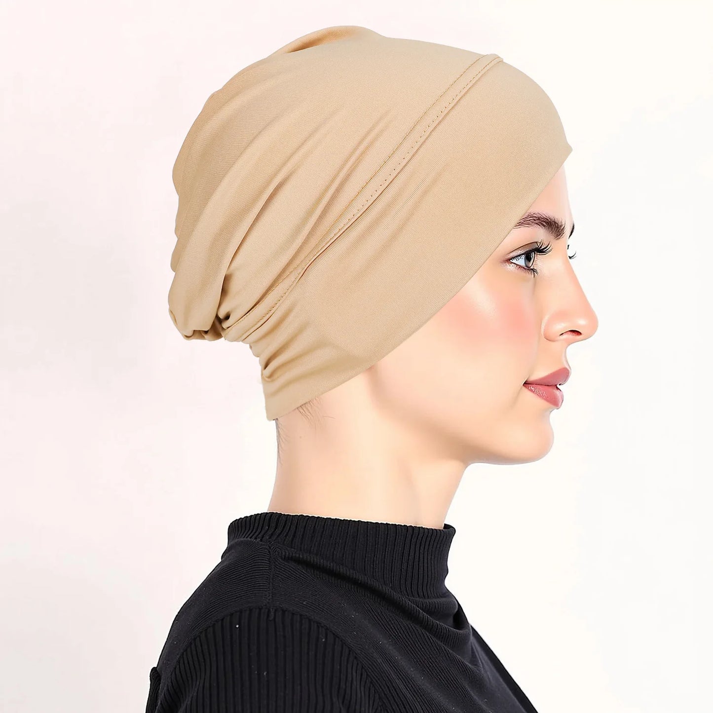 Soft Modal Inner Hijab Cap Muslim Stretch Turban Cap Islamic Underscarf Bonnet Hat Female Headband Tube Cap Turbante