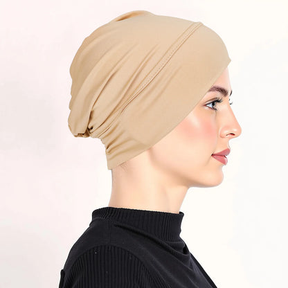 Soft Modal Inner Hijab Cap Muslim Stretch Turban Cap Islamic Underscarf Bonnet Hat Female Headband Tube Cap Turbante