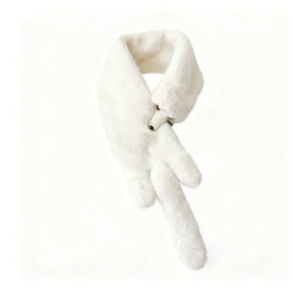 Winter Kawaii Fox Shape Plush Scarf Cute Fun Imitation Sable Soft Windproof Scarf Unisex Warm Fashion Versatile Fur Accessories