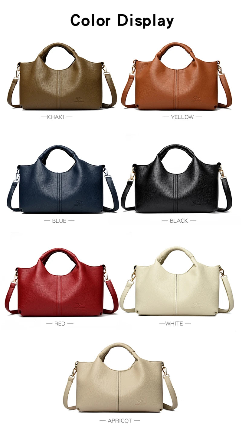 Authentic Leather Tote Bag Luxury Large Capacity Women's Single Shoulder Diagonal Crossbody Bags Fashion Simple Female Handbag