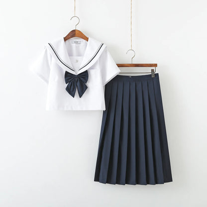 JK Uniform Full Set Basic Spring Shore Gold Two Long-sleeved Japanese Soft Girl Student College Style Sailor Suit