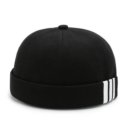 Retro Letter Label Brimless Caps Unisex Solid Color Beanie Men Women Summer Street Adjustable Docker Hats Melon Cap Hip Hop Cap