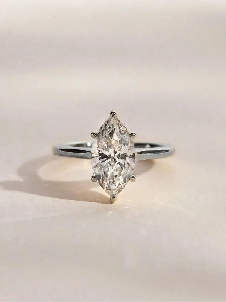 925 Sterling Silver Classic Gorgeous Sparkling Zircon Ring For Women Engagement Wedding Luxury Fashion High Quality Fine Jewelry