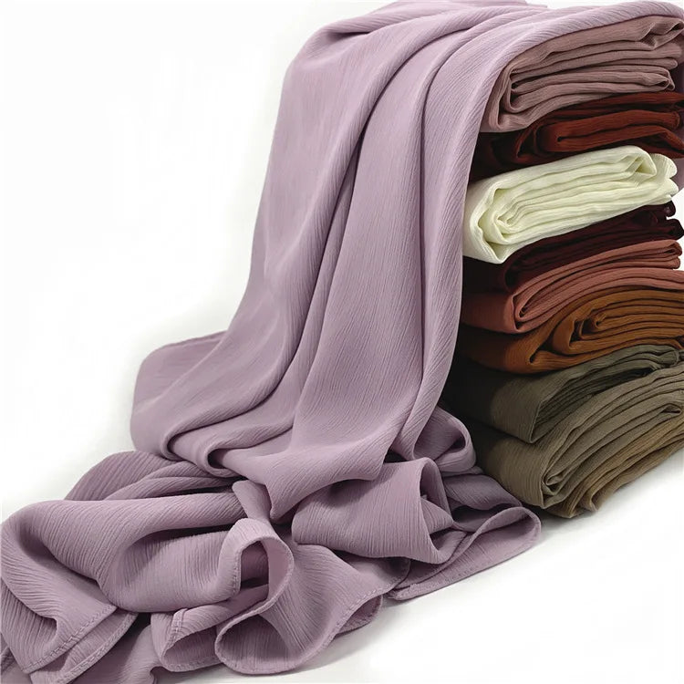 180*70CM Chiffon Hijabs For Woman Soft Long Turban Veil Scarves Muslim Hijab Shawls Islam Women Head Wraps Accessoires Ramadan