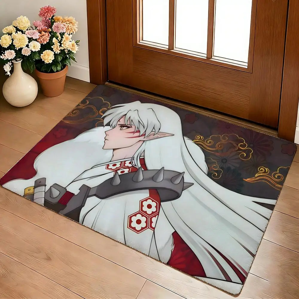 A-I-I-Inuyashas Floor Mat Cozy Flannel Soft Thick Non-Slip Mat For Living Room Bedroom Kitchen Decor Rugs