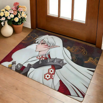 A-I-I-Inuyashas Floor Mat Cozy Flannel Soft Thick Non-Slip Mat For Living Room Bedroom Kitchen Decor Rugs