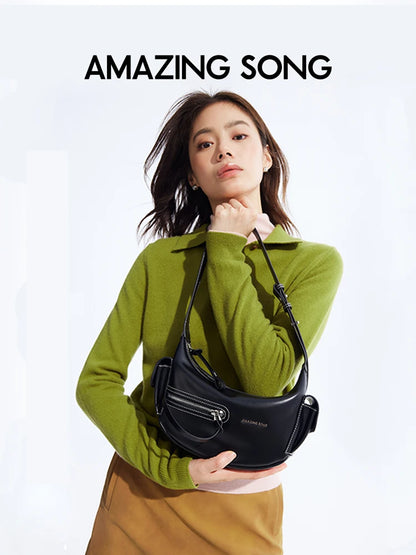 Amazing Song Liqueur Crescent Bag Small Upgraded Large Autumn Style Crossbody Women's Bag Trendy Portable