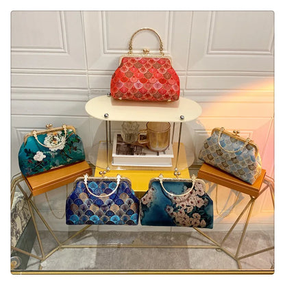 Luxury High Design Women Evening Bag Brand Party Banquet Glitter Bag for Ladies Wedding Clutch Handbag Shoulder Bag Chain Bolsas