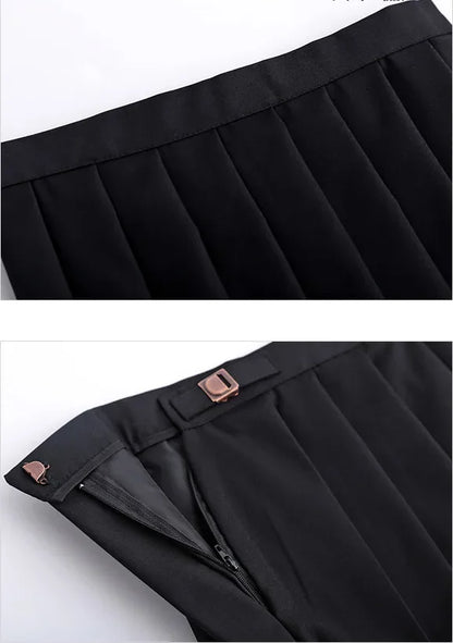 Spring Autumn Long Sleeve Japanese JK Sets School Uniforms Girls Musketeers High School Women Novelty Pleated Skirt Sailor Suits