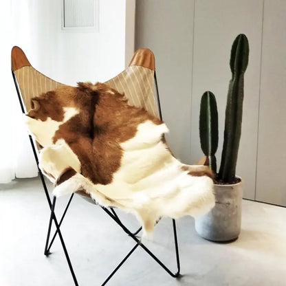 Natural Cow Flower Black and White Whole Goatskin Chair Cushion Vintage Primitive Antique Carpet Floating Window Camping Rugs