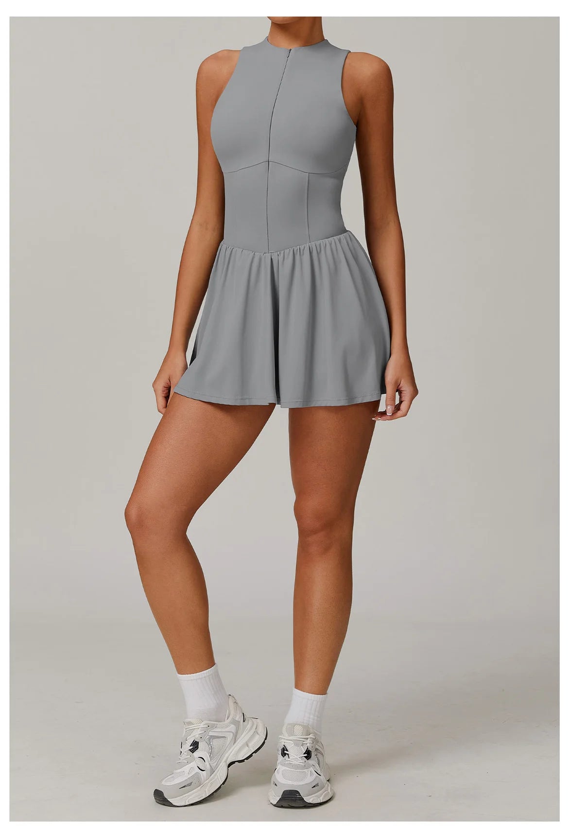 One-piece Suit Women Boilersuit Sports Jumpsuit Zipper Yoga Rompers Backless Sportswear Women Sleeveles Workout Bodysuits Female