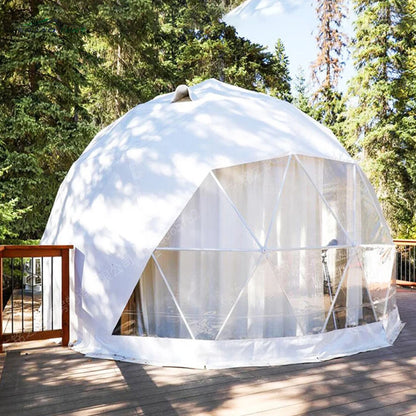 Luxury Roof Pvc Heated Eco Prefab Transparent Geodesic Dome Hotel Glaping House Desert Round Dome Exhibition Tent