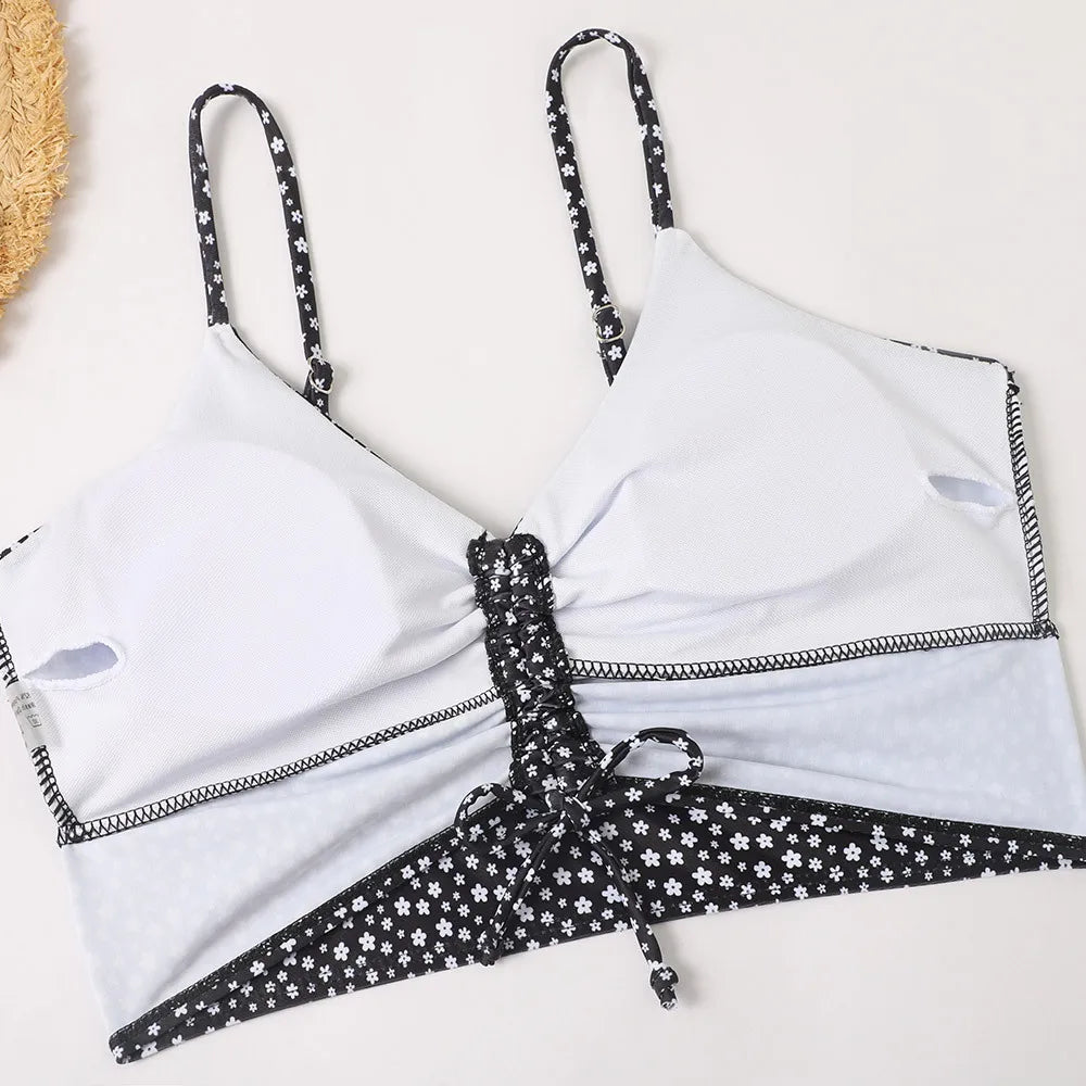 2025 High Waist Bikini Swimsuit Women Push Up Bikini Floral Swimsuit Print Bikini boxers Swimwear Swim Trunks Bathing Suit