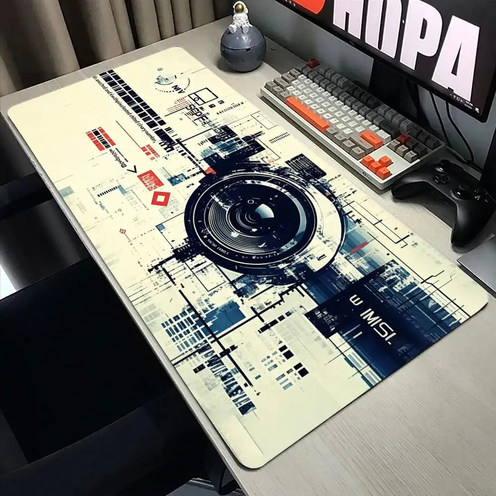 Camera Lens Large Desk Mat,Durable Non Slip Lock Edge Rubber Base Mouse Pad for Home Office PC Layout Keyboard Daily Placement