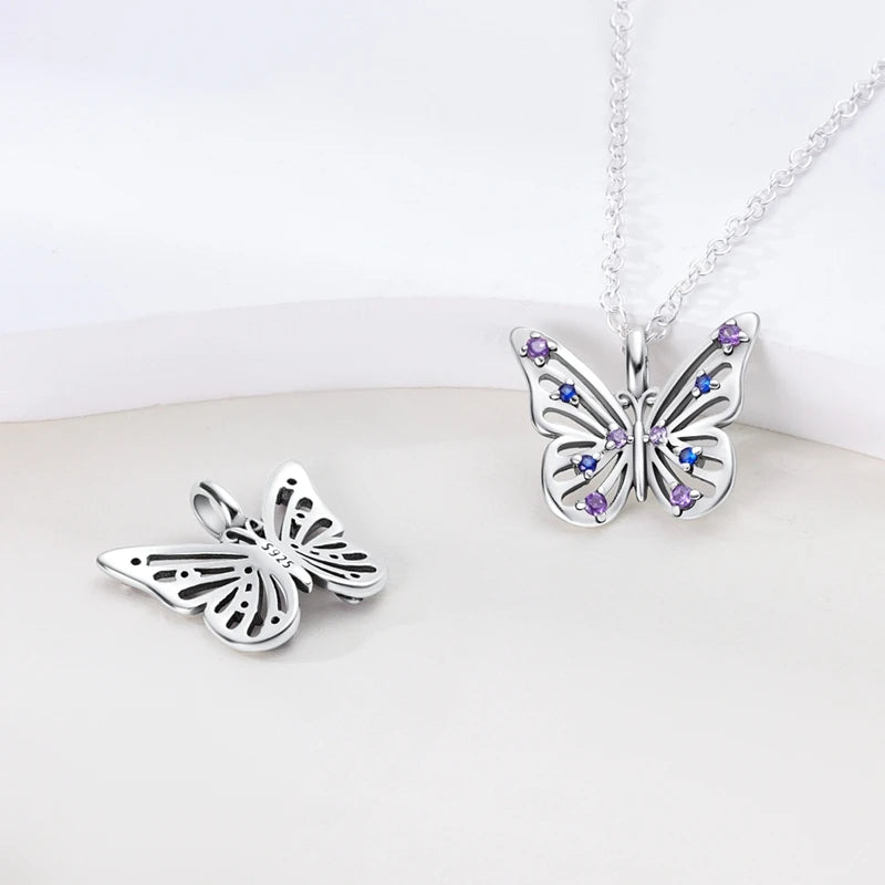 925 Sterling Silver Luminous Firefly Heart Shaped Zircon Pendant Necklace For Women Fashion Anniversary Birthday Jewelry Gifts