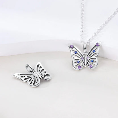 925 Sterling Silver Luminous Firefly Heart Shaped Zircon Pendant Necklace For Women Fashion Anniversary Birthday Jewelry Gifts