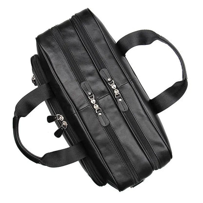 High Quality Genuine Leather Men Briefcase Business bag Crazy Horse Leather Large 17"inch Laptop Bag male Portfolio Office Case