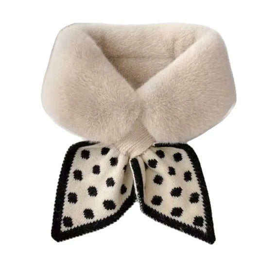 2025 New Dot Scarf, Warm Fleece Neck Cover, Autumn/Winter Korean Style Versatile Anti-Frost Fashion Women's Scarf