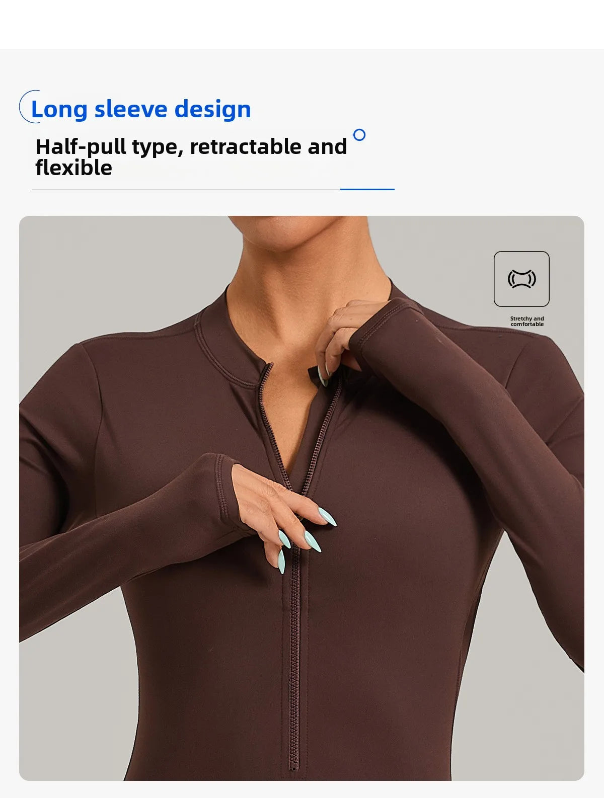 Women Long Sleeve Zip Yoga Bodysuit Cutout Back Scrunch Butt Lift Tummy Control Sweat Wicking Fabric Gym Workout Flare Jumpsuit